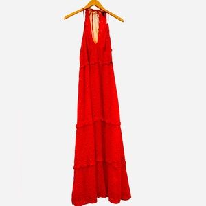 SUPERDRY Women’s red/orange long dress worn once